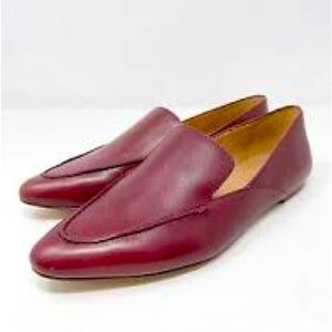 NWT Madewell Frances Leather Skimmer Loafer - Pinot Noir - Size 9
